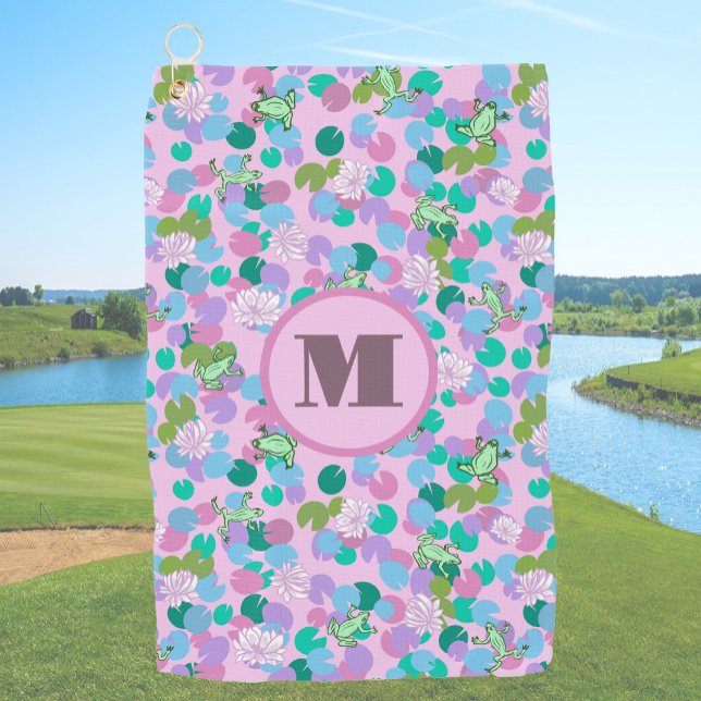 Rosa und grüne Frösche Golfhandtuch (Von Creator hochgeladen)