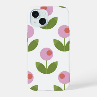 Rosa und grüne Geometrie iPhone 15 Hülle