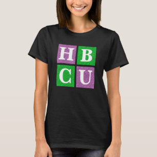 Rosa und grüne HBCU-Blockbuchstaben T-Shirt