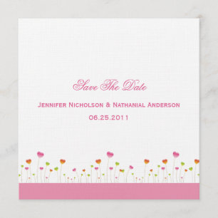 Rosa und grüne Herzen Save the Date