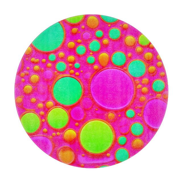 Rosa und grüne Kreise Schneidebrett (Vorderseite)