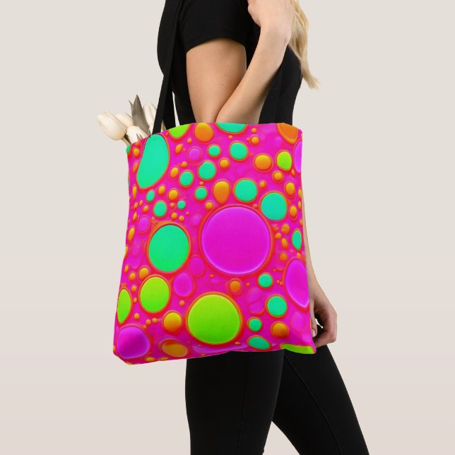 Rosa und grüne Kreise Tasche (Von Nahem)