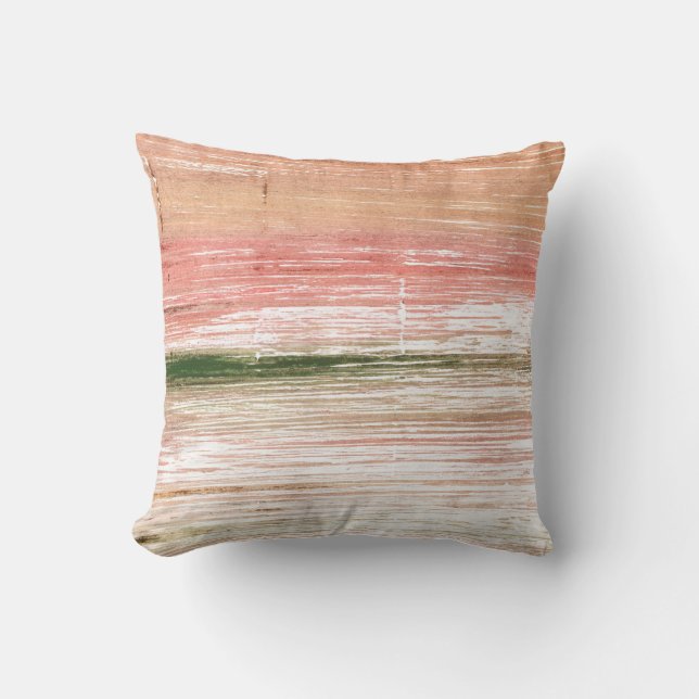 Rosa und grüne Kunst Kissen (Vorderseite)