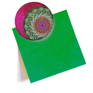Rosa und grüne Mandala Magnet