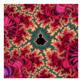 Rosa und grüne Mandelbrot Set Fraktal Zoom Poster