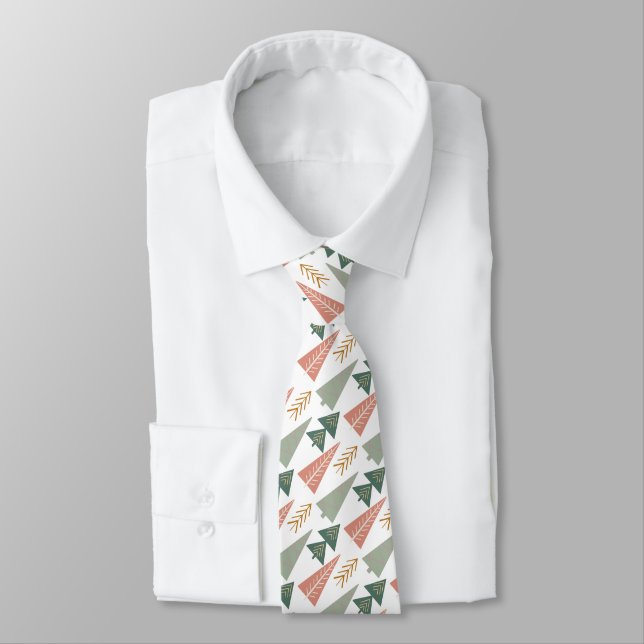 Rosa und grüne moderne Weihnachtsbaumen auf Weiß Krawatte (Gebunden)