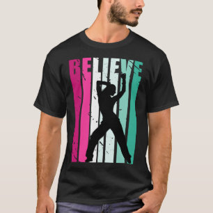Rosa und grüne Motivierend Mädchen Tanz glauben Cu T-Shirt