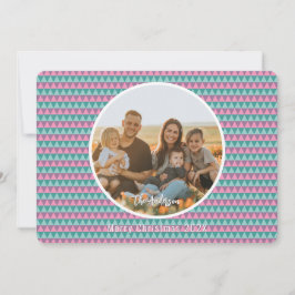 Rosa und grüne Pastellfarben Weihnachtskarte