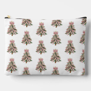 Rosa und grüne Pinselstrich-Weihnachtsdrucktasche Zubehörtasche