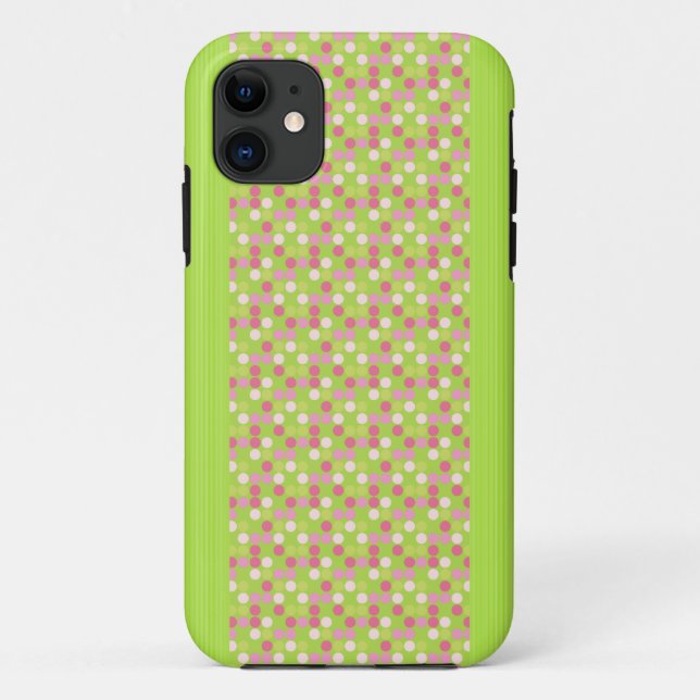 Rosa und grüne Punkte Case-Mate iPhone Hülle (Rückseite)