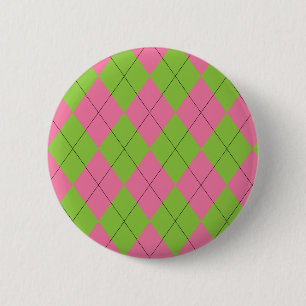 Rosa und grüne Raute Button