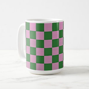 Rosa und grüne Retro-Tasse Cup Kaffeetasse