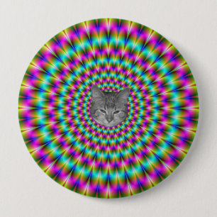 Rosa und grüne Ringe + Katze Button