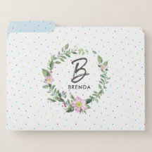 Rosa und grüne Rose Wreath Monogramm
