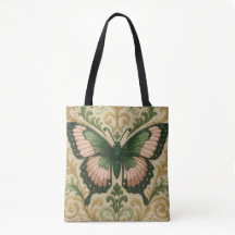 Rosa und grüne Schmetterlings-Tasche