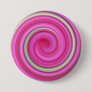 Rosa und grüne Spirale Button