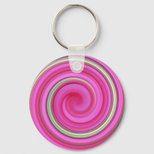 Rosa und grüne Spirale Schlüsselanhänger