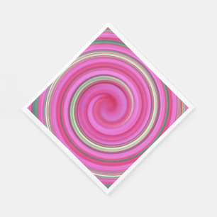 Rosa und grüne Spirale Serviette