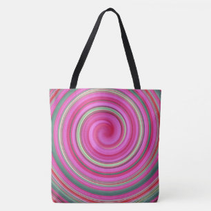 Rosa und grüne Spirale Tasche