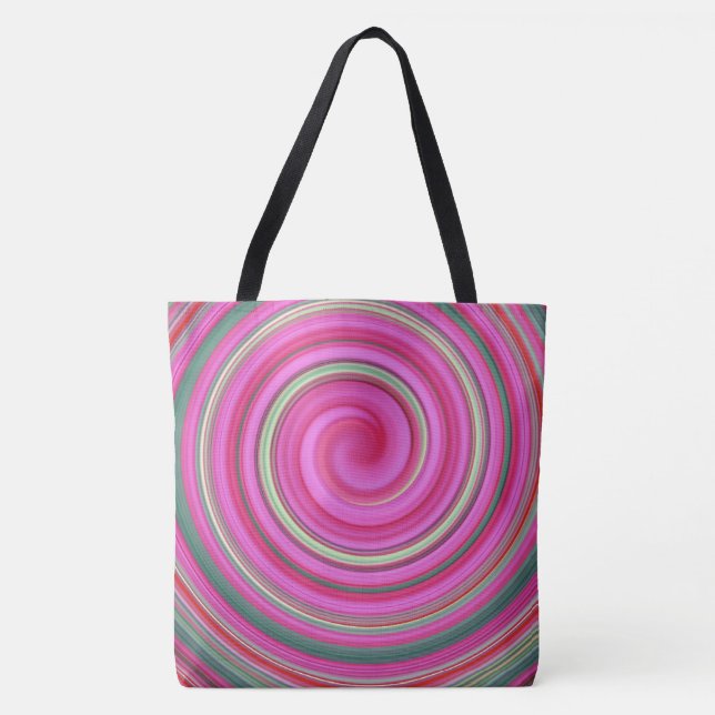 Rosa und grüne Spirale Tasche (Vorderseite)