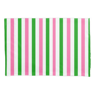 Rosa und grüne Streifen Kissenbezug