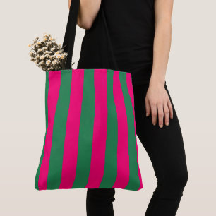 Rosa und grüne Streifen Tasche