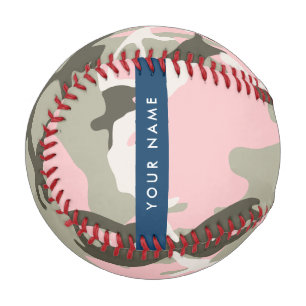 Rosa und grüne Tarnung Ihren Namen personalisieren Baseball