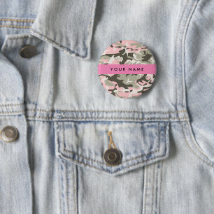 Rosa und grüne Tarnung Ihren Namen personalisieren Button