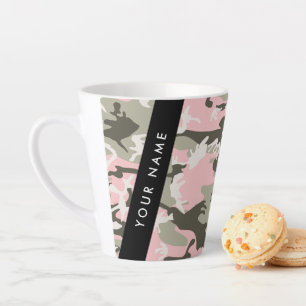 Rosa und grüne Tarnung Ihren Namen personalisieren Milchtasse