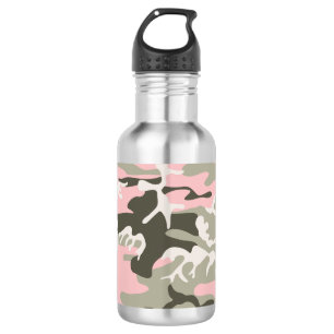 Rosa und grüne Tarnung, Militär, Armee Edelstahlflasche