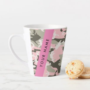 Rosa und grüne Tarnung Personalisieren Sie Ihren N Milchtasse