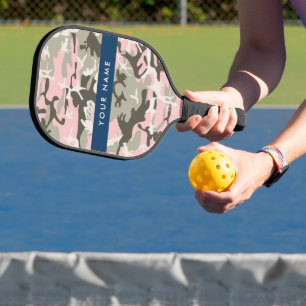 Rosa und grüne Tarnung Personalisieren Sie Ihren N Pickleball Schläger