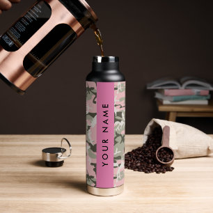 Rosa und grüne Tarnung Personalisieren Sie Ihren N Trinkflasche