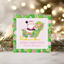Rosa und grüne vornehme Palm Beach Santa Umzäunung