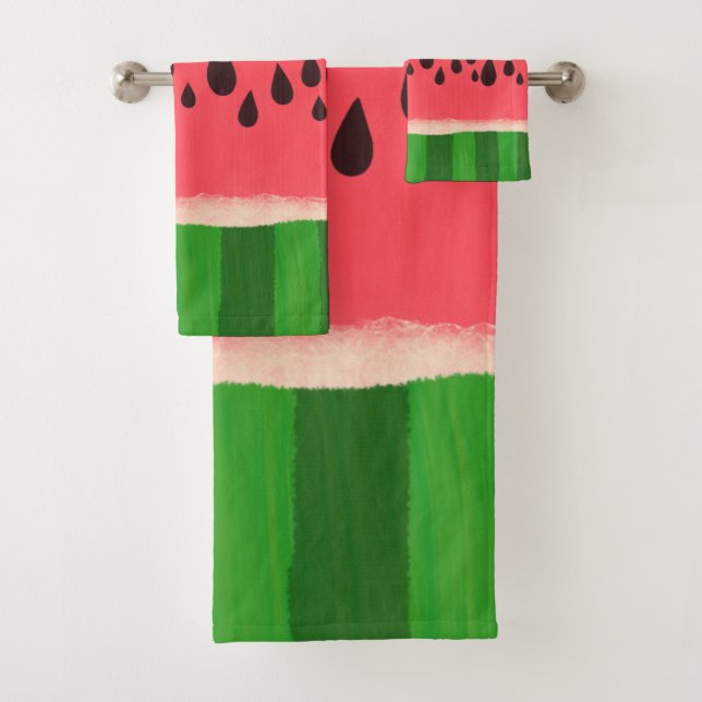 Rosa und grüne Wassermelone Badhandtuch Set (Insitu)
