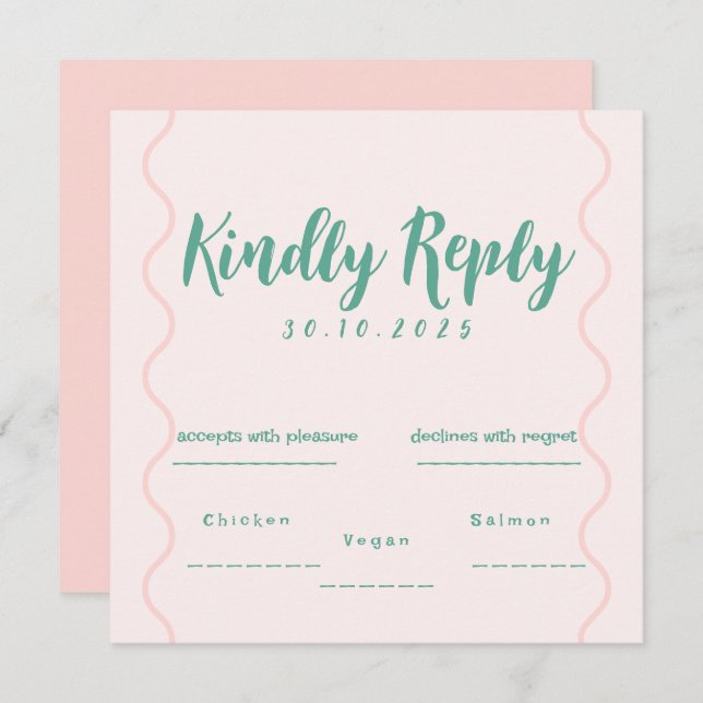 Rosa und grüne Wavy-Hochzeit (Vorne/Hinten)