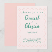 Rosa und grüne Wavy-Hochzeit