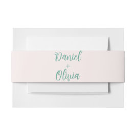 Rosa und grüne Wavy-Hochzeit Einladungsbanderole