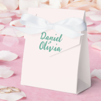 Rosa und grüne Wavy-Hochzeit Geschenkschachtel