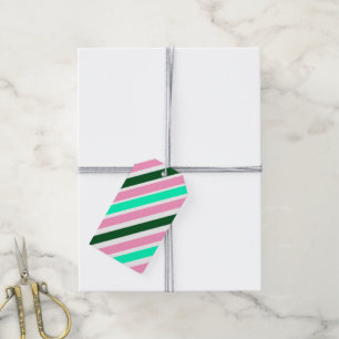 Rosa und grüne Weihnachtsbonbonstreifen  Geschenkanhänger