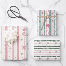 Rosa und grüne Weihnachtsstreifen