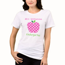 Rosa und grüner Apfel mit Punkten für Lehrer