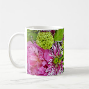 Rosa und grüner Blumenstrauß drucken Kaffeemaschin Kaffeetasse