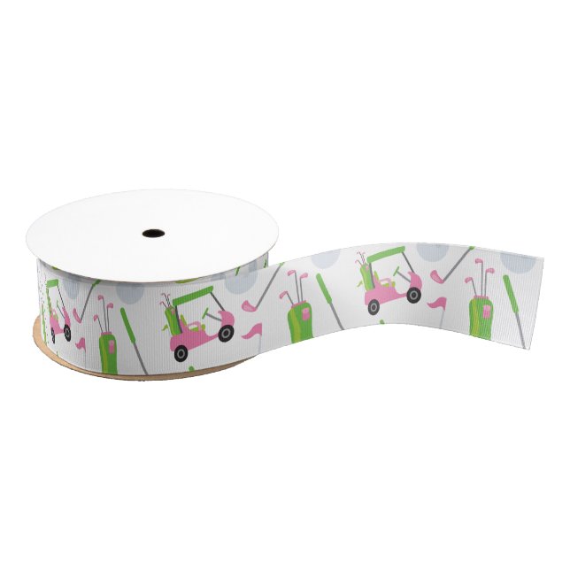 Rosa und grüner Golf Ripsband (Spule)