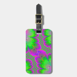 Rosa und grüner Pfau-Schwanz Gepäckanhänger