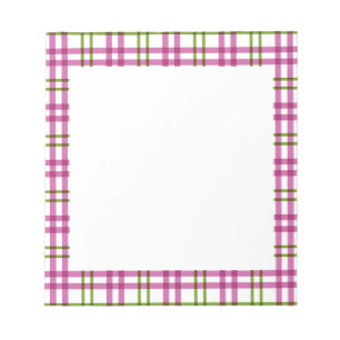 Rosa und grüner Tartan Notizblock