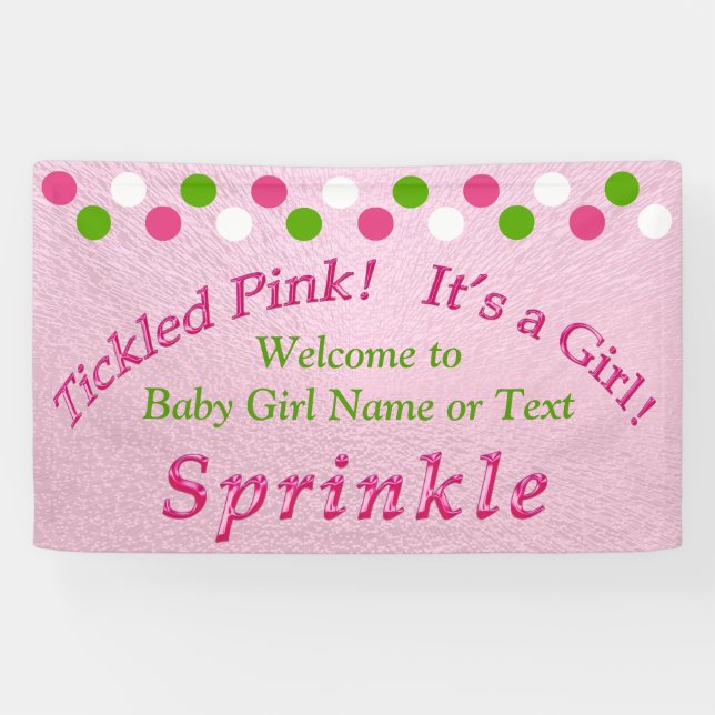 Rosa und grünes Baby besprühen Fahne mit Ihrem Banner (Horizontal)
