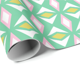 Rosa und grünes Diamant - Sommer-Umschlagpapier Geschenkpapier