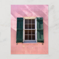 Rosa und grünes Fenster St Augustine Florida Foto