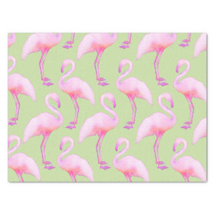 Rosa und grünes Flamingo-Tissue Seidenpapier